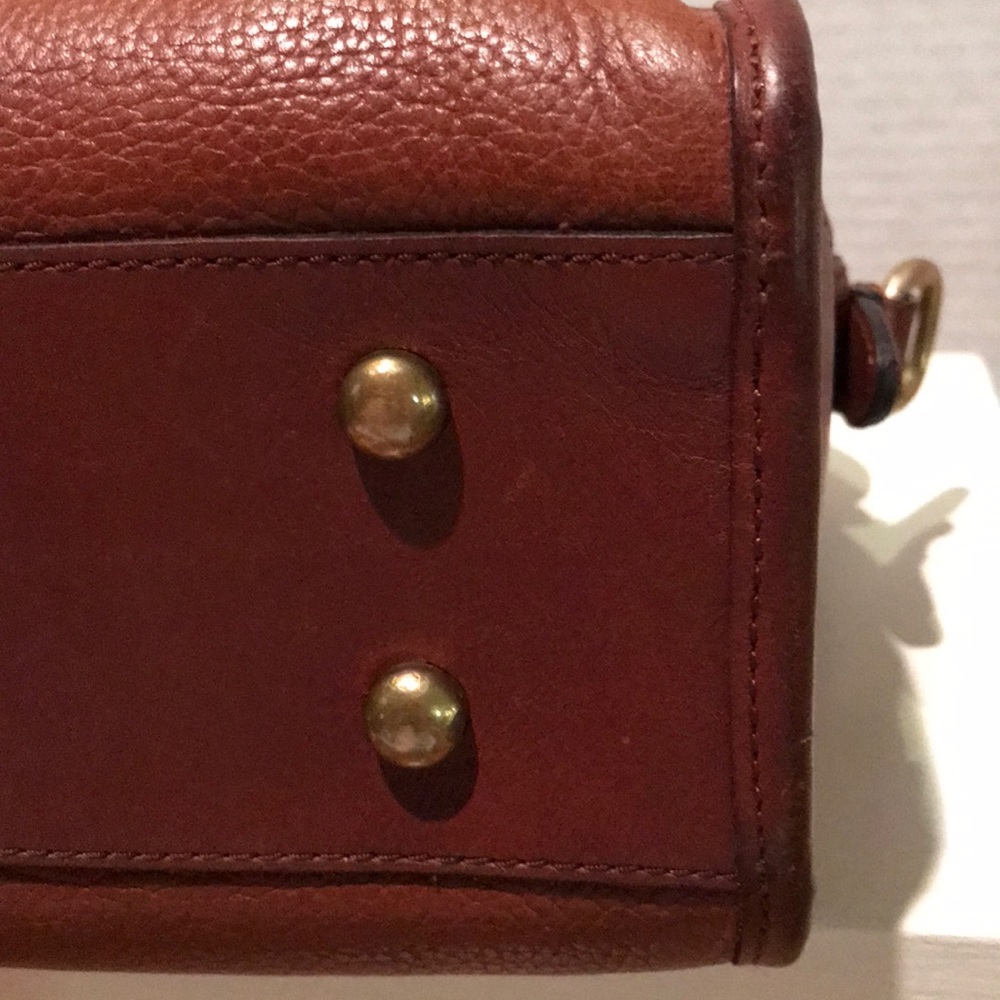 LC Liz Claiborne Brown Cowhide Leather Satchel - Picture 14 of 15